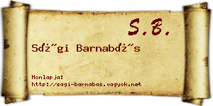 Sági Barnabás névjegykártya